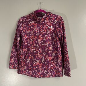 Youth Girls Under Armour Hoodie Pink Purple Confetti Y Large